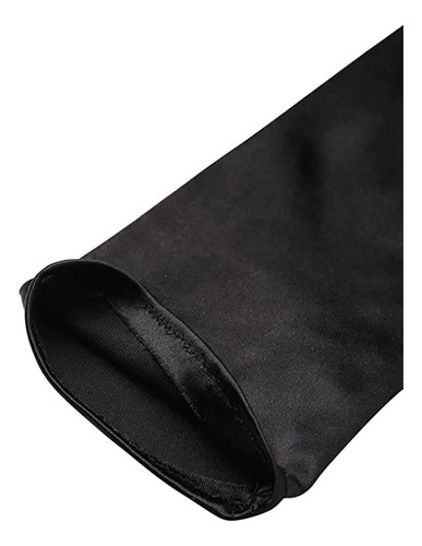 Guantes Largos De Satén Con Codo, Color Blanco De 54
