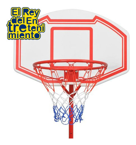 Imagen 4 de 4 de Tablero Basket + Aro + Soporte Pared + Red + Pelota - El Rey
