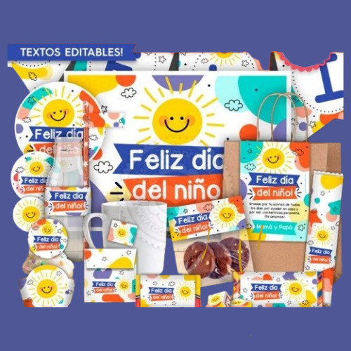 Kit Imprimible Desayuno Merienda Día Del Niño 