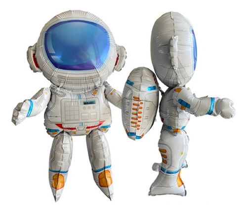 Globo Metalico 4d Astronauta Jumbo 75x65 Fiesta Tematica