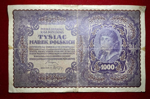 Billete 1000 Marek Polonia 1919 Pick 29 A Gran Tamaño