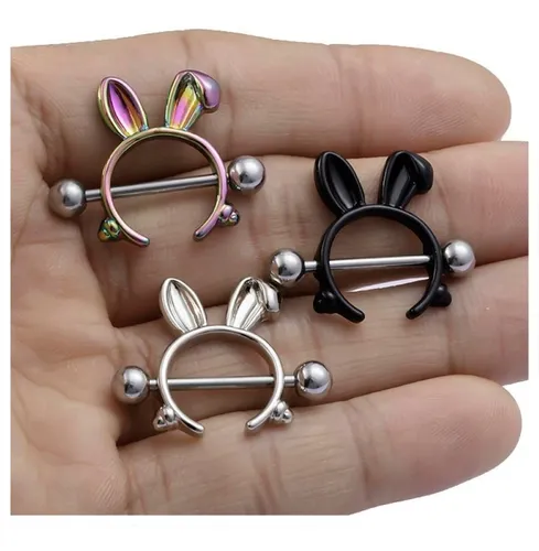 Piercing Pezón Nipple Rabbit Conejo Acero Quirúrgico Pw3z