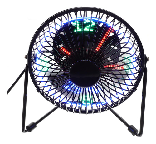 Ventilador Escritorio Usb Reloj Mini Led Portatil Metal Para