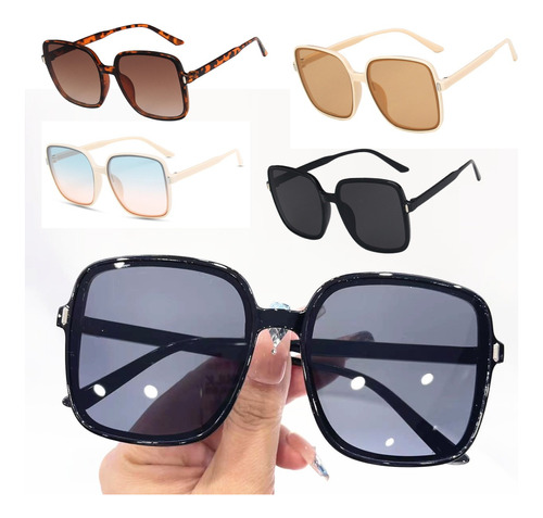Óculos De Sol Design Quadrado Moderno Feminino Várias Cores