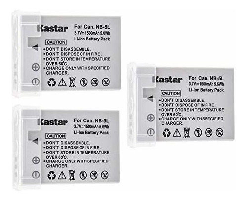 Kastar Nb-5l Batería (3-pack) Para Canon Powershot S100, S11