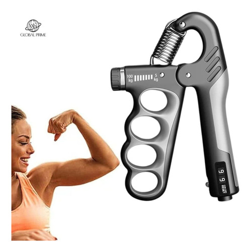Hand Grip Mãos 5 A 100kg Ajuste Intensidade Treino Aparelho Cor Cinza