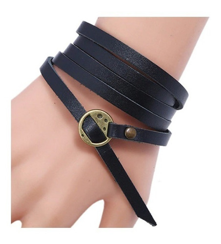 Pulsera De Hombre Mujer De Cuero Multi Giro Elegante Juvenil