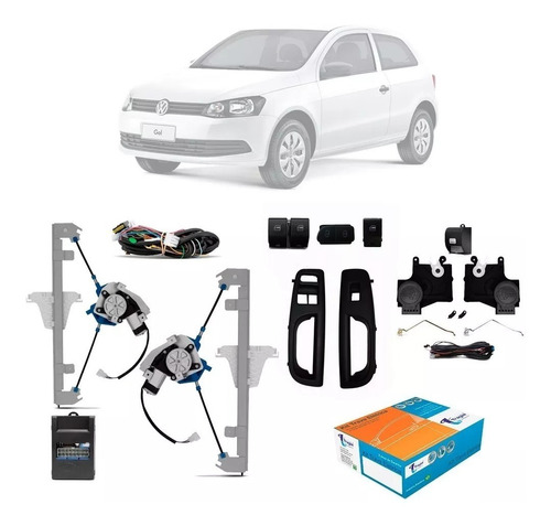 Trava Eletrica + Kit Vidro Elétrico Sensorizado Gol G6 G7 2p