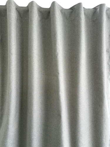 Cortinas Blackout Lino | 2 Paños 210x135 Gris/plata