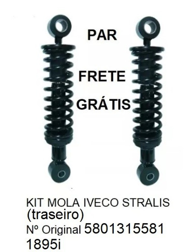 Kit Amortecedor Mola Cabine Iveco Stralis Traseiro Jogo Par