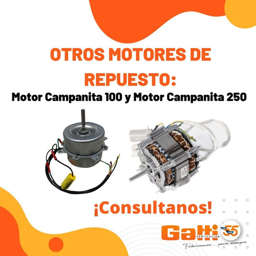 Imagen 7 de 9 de Motor Para Extractor De Cocina Modelo Campanita 150 - Gatti