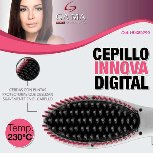 Imagen 3 de 6 de Cepillo Alisador Gama Innova Digital Electrico Peine Cabello