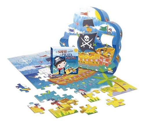 Livro Infantil Quebra Cabeça O Navio Perdido Do Pirata 72pçs