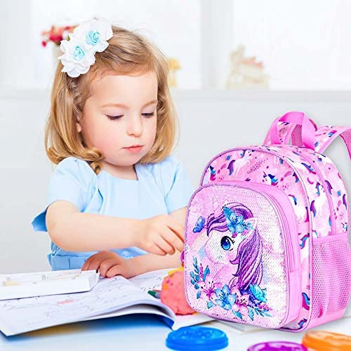 Klfvb Mochila Infantil Para Niñas, Bonita Mochila De Unicorn