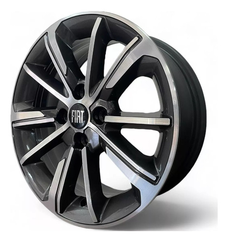Rodas Fiat Cronos Aro 15 4x98 (jogo) + Bicos Cor Grafite Com Diamantado