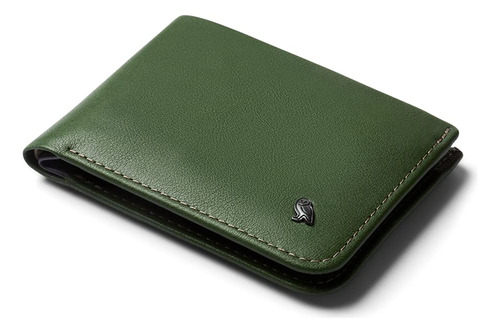 Bellroy Cartera Hide & Seek Diseño Delgado De Cuero Plega. Color Verde Guardabosques