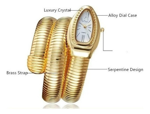 Reloj De Pulsera Mujer Cussi Serpente Cobra