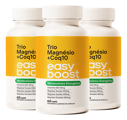 Magnésio Dimalato Quelato Taurato Q10 Easyboost 180 Caps Kit