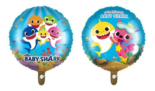 2 Globos Baby Shark Apto Aire O Helio