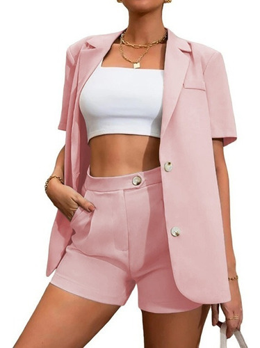 2 Piece Set, Blazer And Shorts For Woman