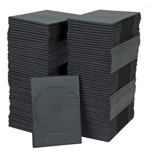 100 Estuches Cajas Slim Negro Dvd 10$