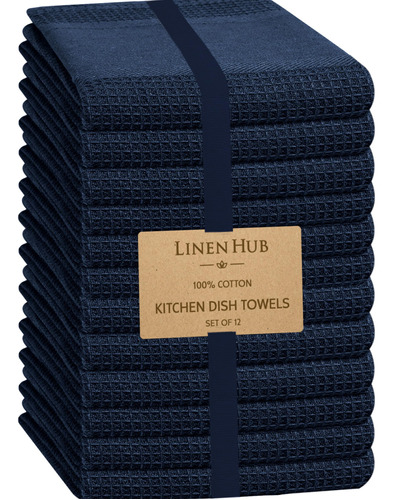 Linen Hub - Paquete De 12 Panos De Cocina De 100% Algodon De