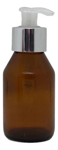 Botella Farma Jarabe 125 Cc Ambar Valvula Cremera Plata X20
