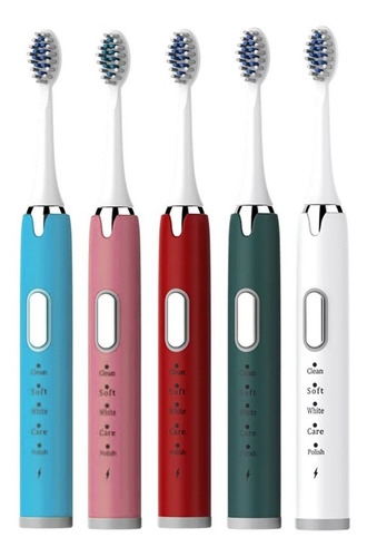Cepillo Dientes Dental Electrico Ultrasonico Recargable Usb Color Rojo