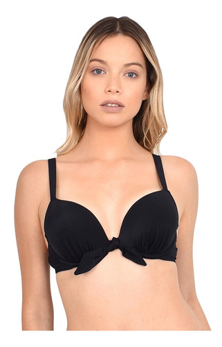 Bikini Push Up Negro Con Nudo