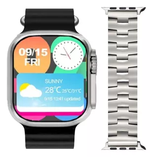 Smart Watch Hk9 Ultra 2 Y Correa De Titanio Eslabones Matte