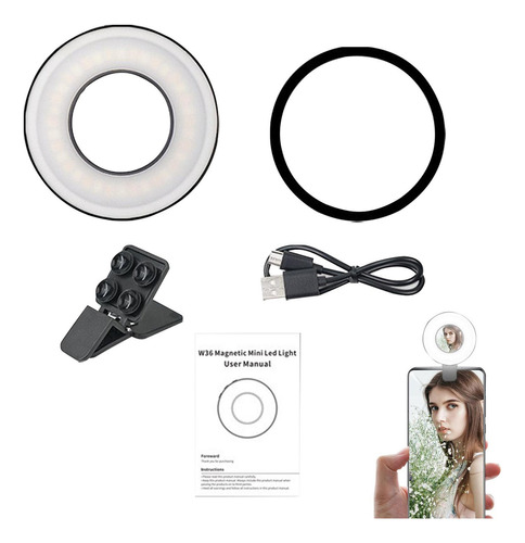 Led Fill Light Lente Teléfono Móvil Selfie Lámpara Anillo