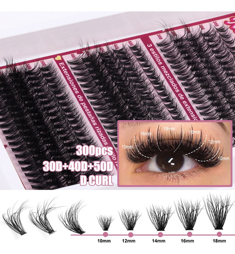 Kit De Extensiones Pestañas 30d+40d+50d 10-18mm Kit Completo