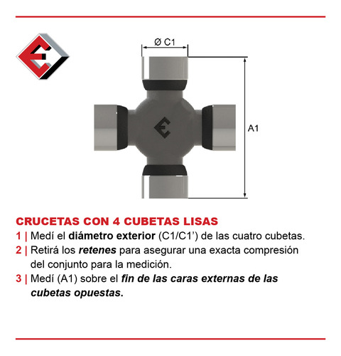 Imagen 4 de 4 de Cruceta Ø47 X 140 Etma Cr1276 Etma Cr1276