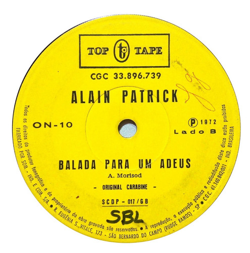 Imagem 6 de 10 de Alain Patrick Compacto 1972 Concerto Para Um Verão
