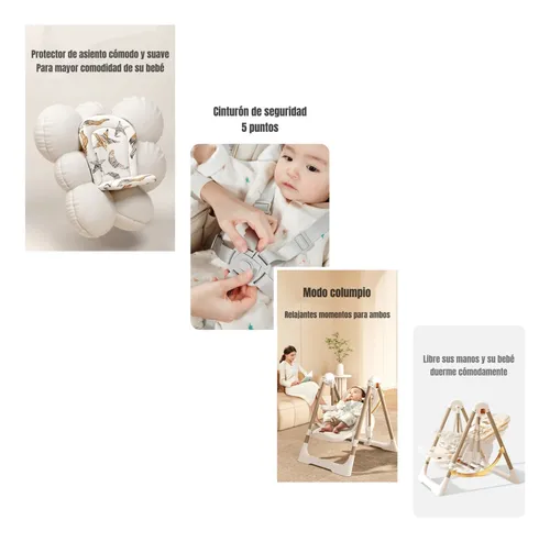 Silla De Comer Columpio 2 En 1 Lubabycas Rosada