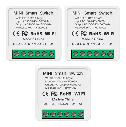 3 Pzs Smart Switch Interruptor Inteligente Wifi Alexa Google