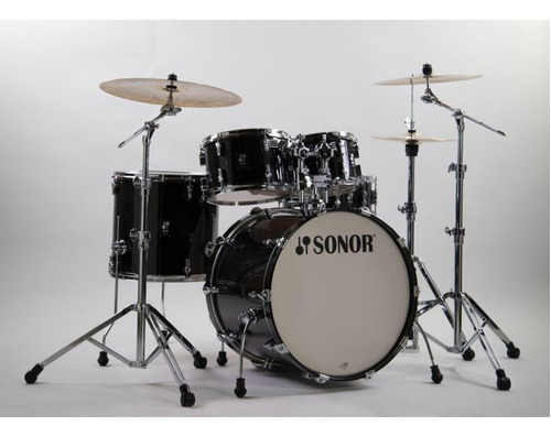 Bateria Sonor Aq2 Stage Transparent Stain Black S/ Fierros