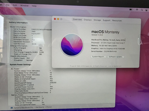 Imagen 8 de 10 de Macbook Pro 13'' A1502 I7 16gb Ram 256gb Ssd + Cargador