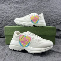 Comprar Tenis Tenis Zapatillas De Cuero Para Hombres Y Mujeres De La Serie Rhyton Gucci K