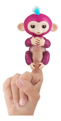 Wowwee Fingerlings Glitter Monkey Razz Raspberry Glitter - J