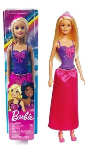 Barbie Princesa Basica Con Tiara Ggj94 - Mattel