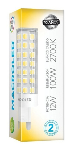 Bipin Led 12w G9 Luz Calida 220v Macroled