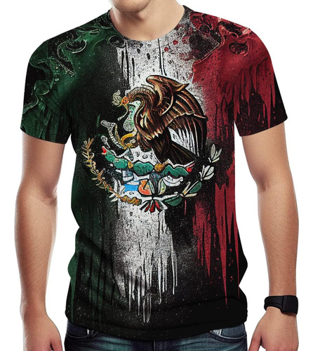 Tiwbski Novedad Poleras Con Estampado De Bandera De México