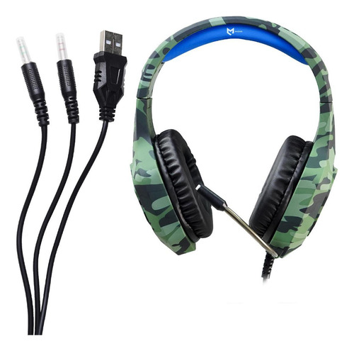 Fone De Ouvido Ketchup Kt-369 Microfone Game Vibração Azul