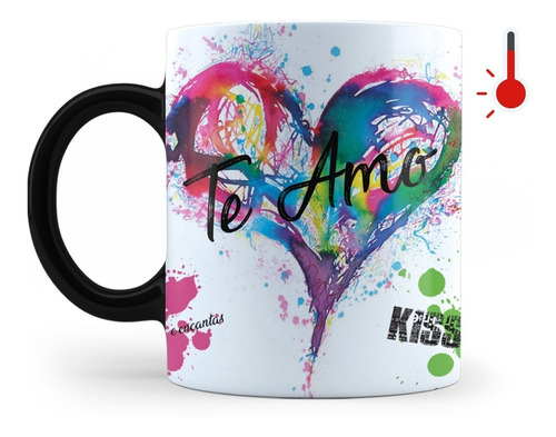 Imagen 1 de 3 de Taza Mágica Corazón Pareja Amor San Valentín | Acuarela