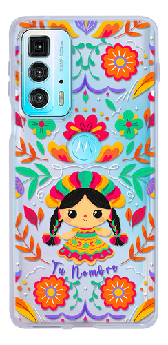 Funda Para Motorola Diseño Mexicano Lele Flores Nombre