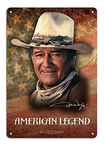 Señales - Midsouth Products John Wayne 8 X11.5  Tin Sign - A