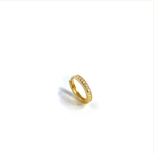 Piercing Hélix Cartilagem Argola Ouro 18k Com Zircônias Mod2 Cor Dourado