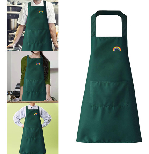 Delantal De Cocina Con Bolsillos Ajustables Para Barbacoa De
