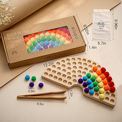 Bopoobo Juego De Cuentas De Tablero De Clavijas De Madera, R